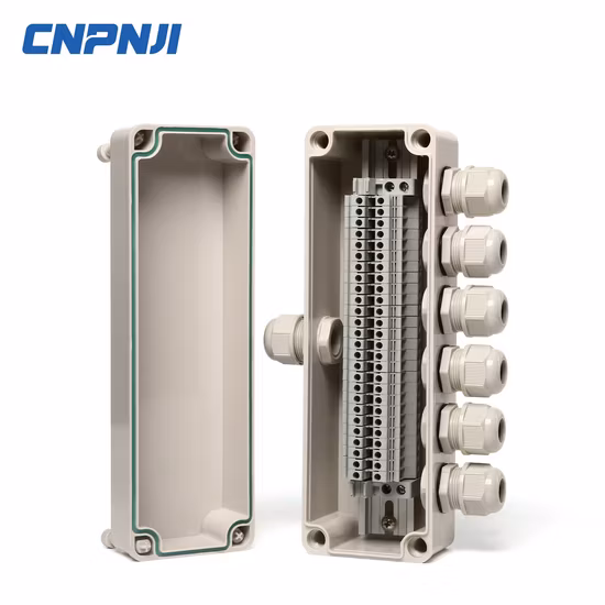 Outdoor ABS Plastic IP67 Waterproof Junction Box with Joint for Solar System