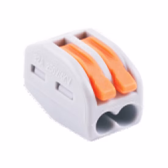 2 Pin Rail Type Wire Joint Connector Press Type Orange Wire Connector Terminal Quick Splice Wire Connector Box
